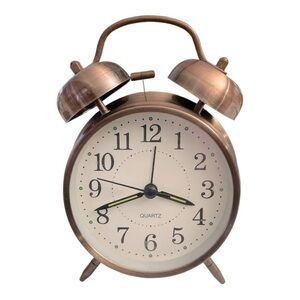 ikasus Desktop Circular Clock Alarm Clock Twin Bell Alarm Clock with Backlight